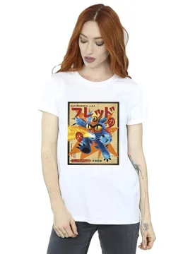 Women's Big Hero 6 Baymax Fred Newspaper Cotton Boyfriend T-Shirt in White Size: Large - White - Size: L - Disney - FashionsVida
