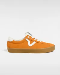 Unisex Sport Low Sneakers - Orange Leather - Size Uk 5.5