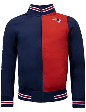 New England Patriots Mens Bomber Jacket - Navy Cotton - Size X-Large - Fanatics - FashionsVida