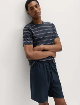 Pure Cotton Rainbow Stripe Pyjama Set Navy Mix male - M&S - FashionsVida
