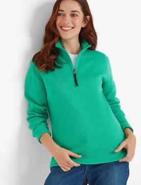 Women's 'Pearson' Fleece Zipneck Sweatshirt in Jade Size: 16 - Jade - Size: 16 - TOG24 - FashionsVida