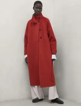 Abrigo de paño de mujer lora largo - Ecoalf - FashionsVida