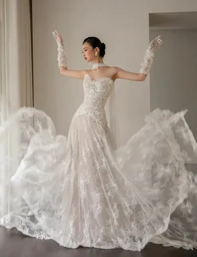 A new style of soft lace mini strapless tulle dress for going out - Aliexpress - FashionsVida