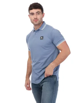 Mens Dixon Polo Shirt In Blue Cotton - Size Small - One True Saxon - FashionsVida