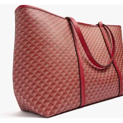 Shopper con cierre imantado y estampado geométrico