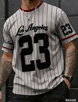 Stripe 23 Los Angeles Print V-Neck Short Sleeve T-Shirt Summer Graphic Tee Baseball Jerseys Plus Size Women Men's Sport T-Shirt - Aliexpress - FashionsVida