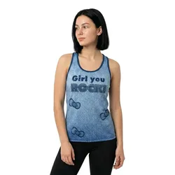 Maglietta Senza Maniche Hello Kitty Denim Denim L