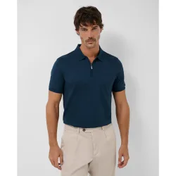 Polo algodón mercerizado de hombre manga corta textura