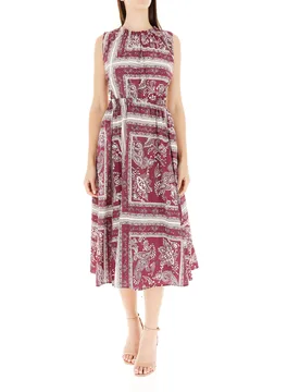Abito smanicato cotone BORDEAUX M - VICOLO - FashionsVida