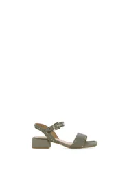 Sandali in pelle VERDE OLIVA 37