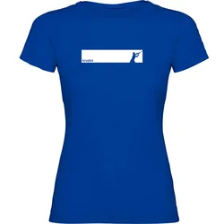 Fish Frame Short Sleeve T-shirt Royal Blue M Women