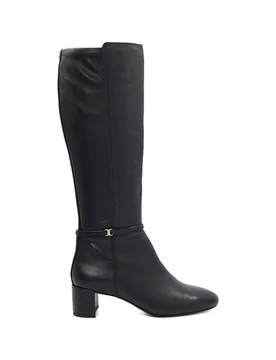 Women's 'Seoul' Leather Knee High Boots in Black Size: 5 - Black - Size: 5 - Dune london - FashionsVida
