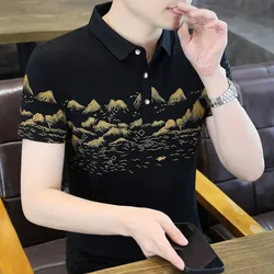 Summer New Style Men's Fashion Casual Short-Sleeved Collared Polo Shirt