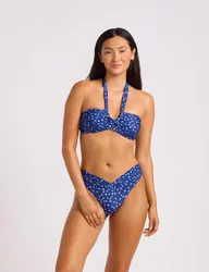 Dolce Dot Bandeau Bikini Top Navy Mix female