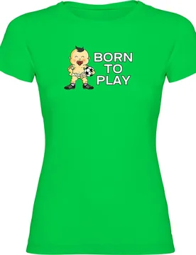 T-shirt à Manches Courtes Born To Play Football Light Green 2XL - Kruskis - FashionsVida