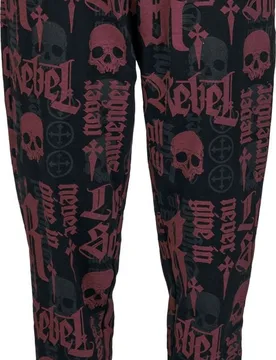 Rock Trainingshose - Pants With Rock Rebel Print - S bis XXL - für Damen - Größe M - schwarz - Frauen - female - Rock Rebel by EMP - FashionsVida