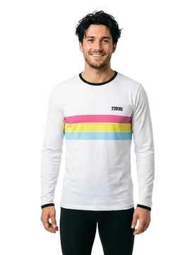 Maglietta A Maniche Lunghe Hydrazero Flag White XL - 226ERS - FashionsVida