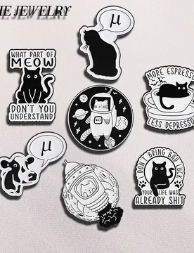 Punk Black Cat Space Rocket Astronaut Cat Enamel Pins Custom I Don't Bring Bad Luck Cartoon Brooch Bag Lapel Badge Jewelry Gifts - Aliexpress - FashionsVida