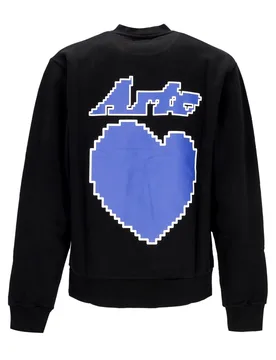 Felpa Leggera Girocollo Uomo Back Heart Crewneck Black - Arte - FashionsVida