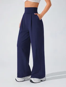 Pantalones deportivos de cintura alta con bolsillos, estilosos y aptos para deportes al aire libre S - Shein - FashionsVida