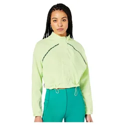 Run Cropped Waterproof Jacket Lime Yellow L Women