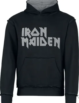 Kapuzenpullover - Logo - S bis L - für Männer - Größe S - schwarz/grau - EMP exklusives Merchandise! - Männer - male - Iron Maiden - FashionsVida