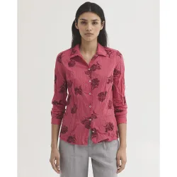 Camisa de mujer 100% algodón con estampado de flores