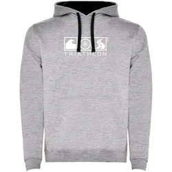 Felpa Con Cappuccio Triathlon Two-colour Heather Grey / Black M