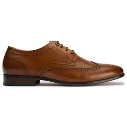 Mens Arne Brogue Shoes - Tan Leather - Size Uk 11
