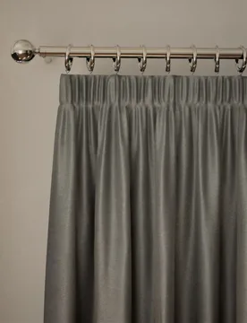Velvet Pencil Pleat Ultra Thermal Curtains Light Grey - M&S - FashionsVida