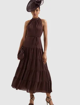 Women's Petite Nita Maxi Dress in Chocolate Size: 16 - Chocolate - Size: 16 - Phase Eight - FashionsVida