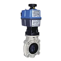 Vanne Papillon Pvc-u 30274 Ø110 Industrielle Avec Joints Toriques Epdm à Commande électrique Ac/dc 24-240v