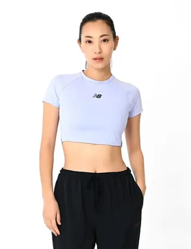 Maglietta A Maniche Corte Fast Days Cropped Purple L - New Balance - FashionsVida