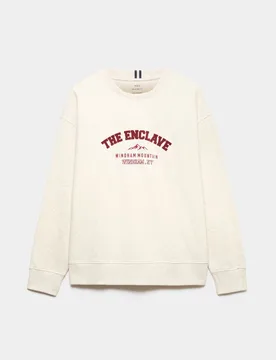 Cotton Graphic Print Sweatshirt Ecru Mix male - M&S - FashionsVida