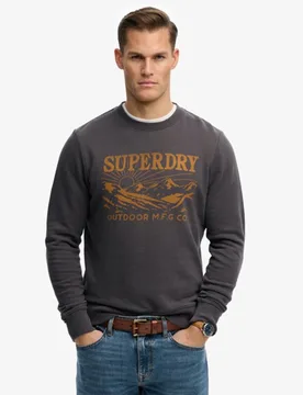 Superdry Herren Retro Outdoor Sweatshirt in Lockerer Passform Dark Grey - Größe: Xxl - 74.99 - FashionsVida