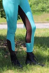 Manski Kinder Reithose LOTTA Grip turquoise/darkbrown 170