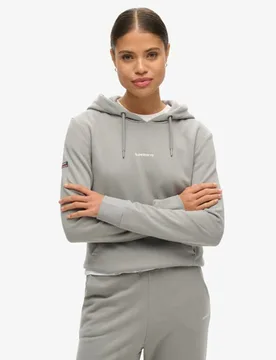 Superdry Damen Einfarbiges Hoodie Grau - Größe: 36 - 79.99 - FashionsVida