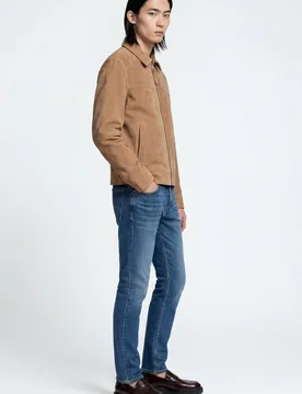 Mens Rowan Suede Jacket In Camel Leather - Size Large - WESTON33 - FashionsVida