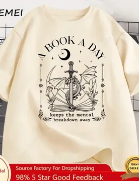 Dragon A Book A Day T Shirt Men Women Keeps The Mental Breakdown Away T-shirt Fantasy Book Lover Bookish Tshirt Reader Tees - Aliexpress - FashionsVida