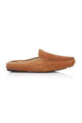 Rupert Mens Leather Fleece Loafer Slide Slippers - - Size: 9