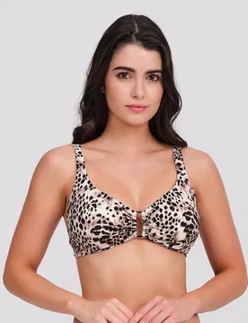 Top bikini mujer con copa preformada y detalle de anilla central - Carey - FashionsVida