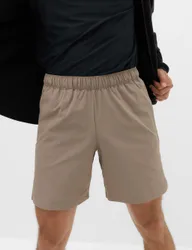 Regular Fit 7 Inch Stretch Sports Shorts Mocha male