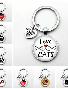 Very Cute Pet Cat Keychain Cat Paw Footprint Pattern Keychain BEST FRIEND Pendant Keychain Favorite Cat Essential Keychain - Aliexpress - FashionsVida