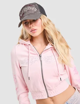 Floral Trucker Cap - Damen, Grau - female - Size: One Size - Ed hardy - FashionsVida