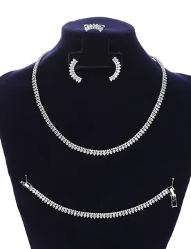 Jewelry Set HADIYANA Fashion Elegant Wedding Bridal Necklace Bracelet Ring Earring Zirconia Set BN8081 Parrure De Bijoux - Aliexpress - FashionsVida