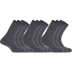 Pack de 9 pares de calcetines en algodón de hombre Basix cortos lisos en color gris