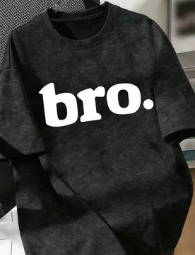 Camiseta de manga corta con cuello redondo y estampado de la palabra "Hermano" de estilo minimalista para niño preadolescente, nueva colección prima - Shein - FashionsVida