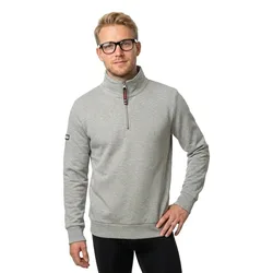 Sweat à Demi-zip Core Pique Henley Grey Marl M