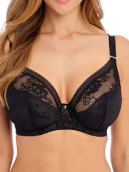 Womens Fusion Lace Plunge Bra - Pink Polyamide - Size 38e