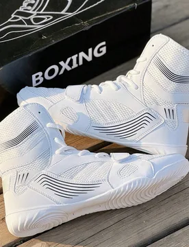 Zapatos de lucha libre profesionales para hombres y mujeres, zapatos de boxeo de combate de alta corte, botas de entrenamiento, zapatos de Muay Thai K - Shein - FashionsVida